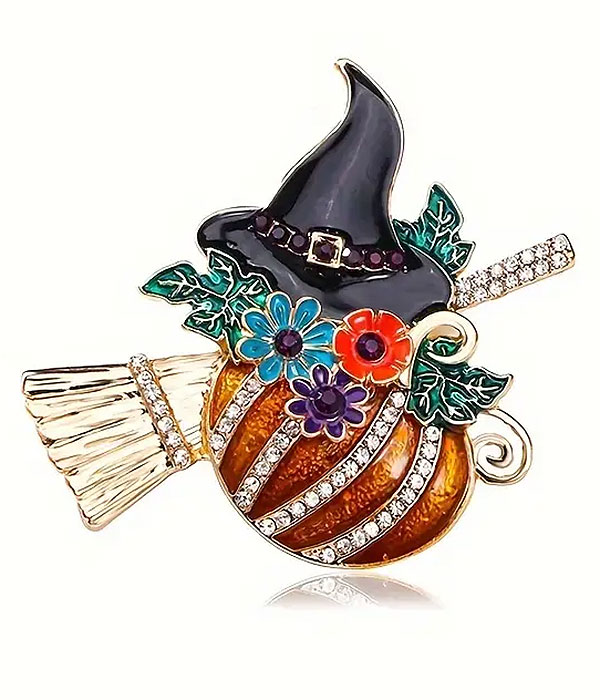 Halloween theme pumpkin brooch