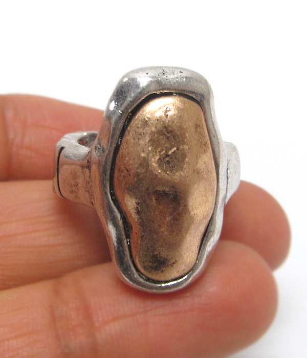 Hammered metal stretch ring