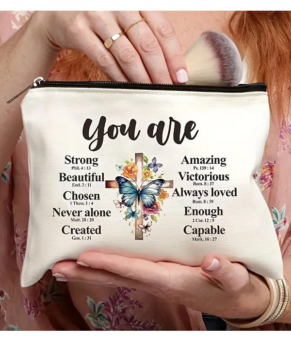 Religious inspiration cosmetic makeup bag