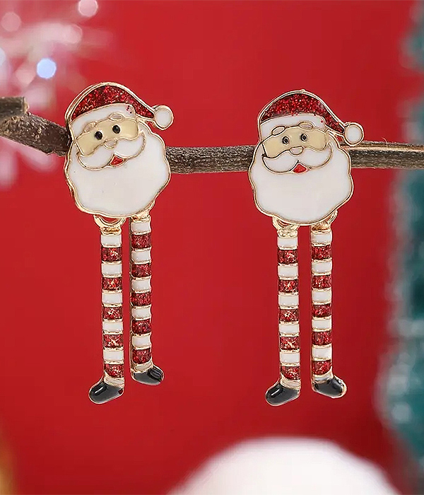 Christmas theme epoxy santa earring