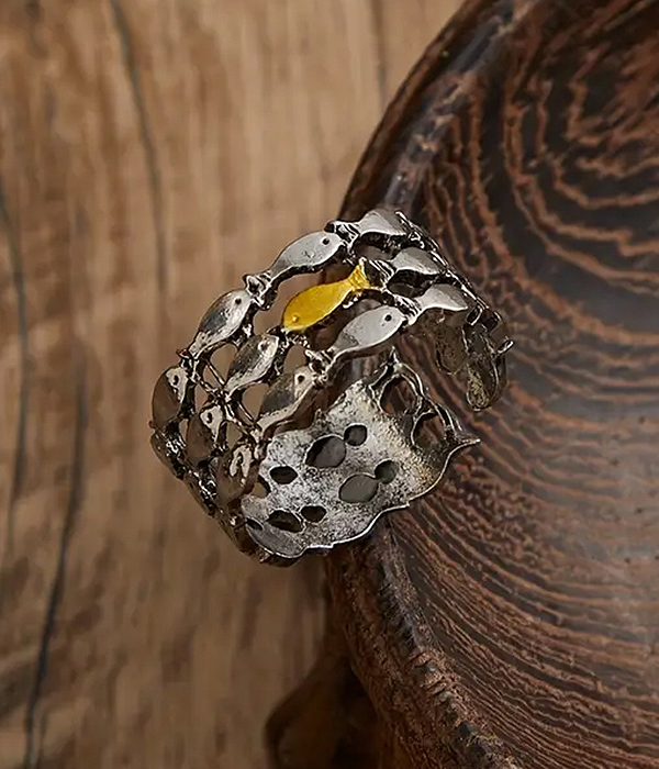 Vintage multi fish ring