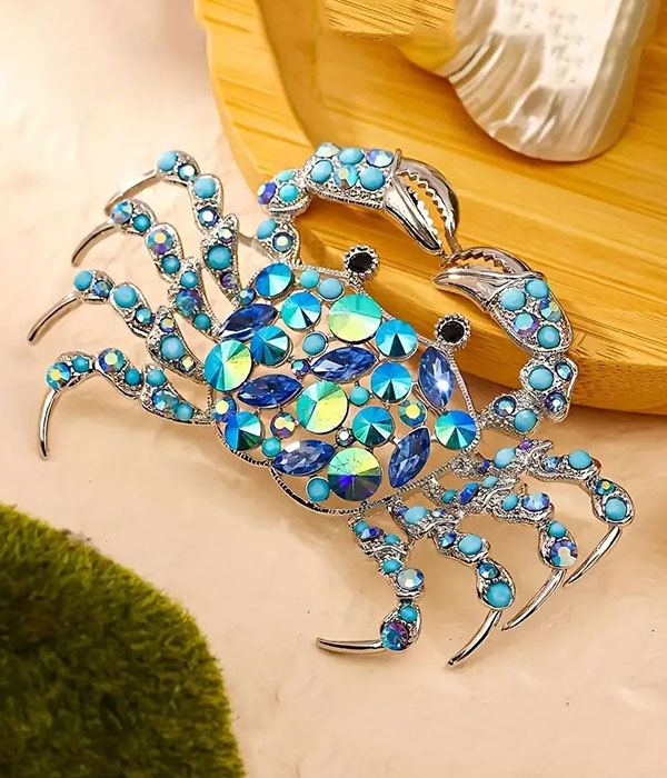 Sealife theme crab brooch pin
