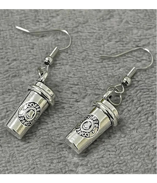 3d coffee cup earring