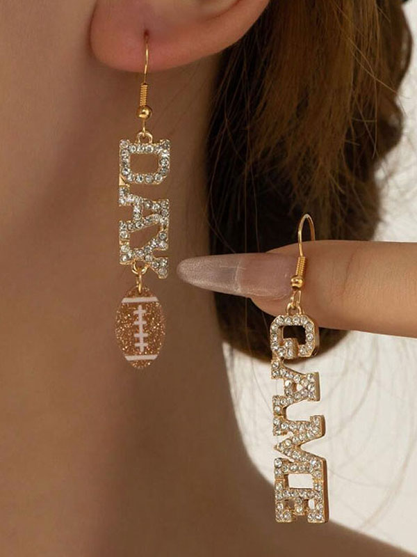 Sport theme earring - game day football