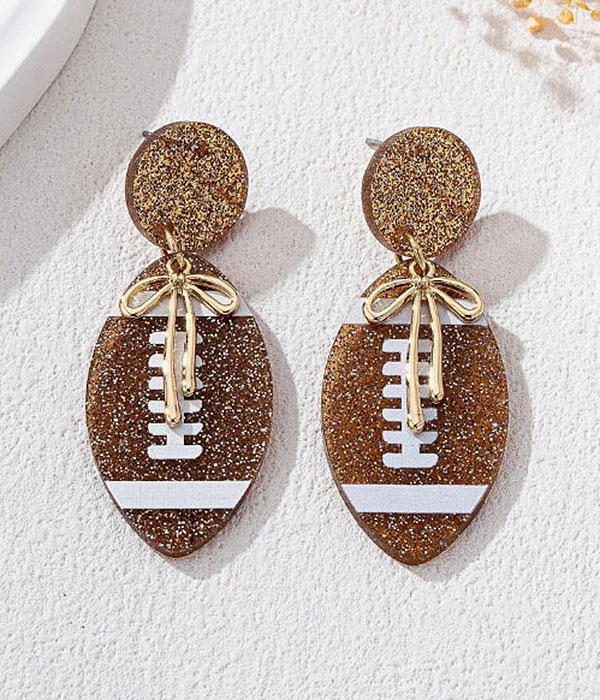Sport theme acrylic earring - football