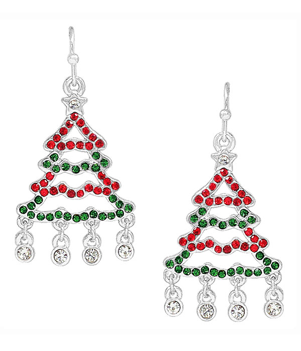 Christmas theme tree earring