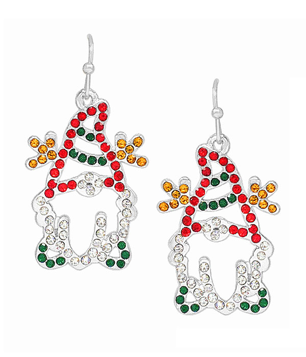 Christmas theme gnome santa earring