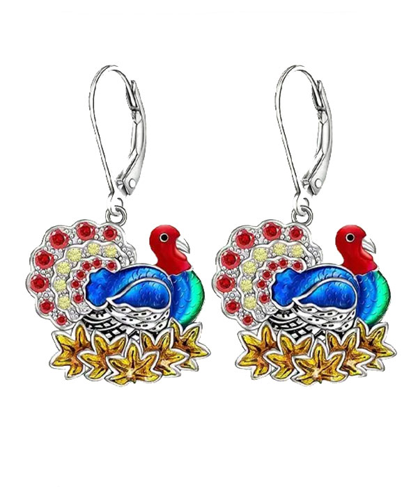 Thanksgiving theme turkey earring