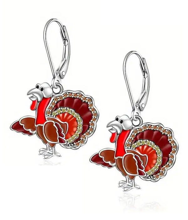 Thanksgiving theme turkey earring