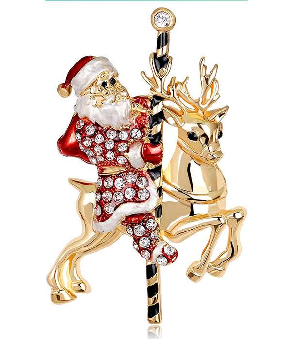 Christmas theme brooch - santa