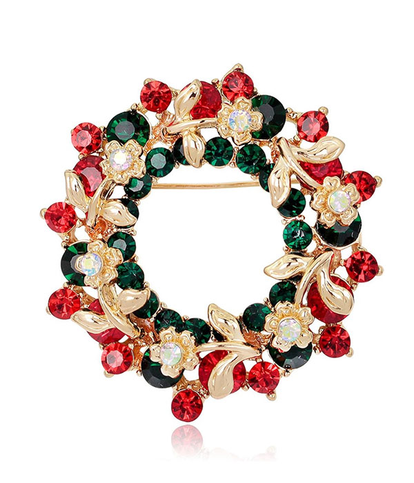 Christmas theme brooch - wreath