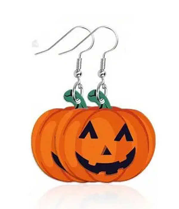 Halloween theme acrylic earring - pumpkin