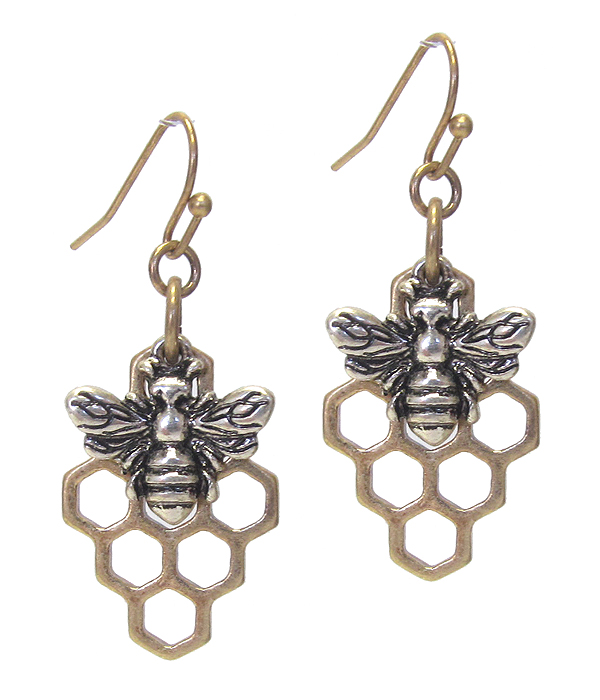 Bee and hive earring