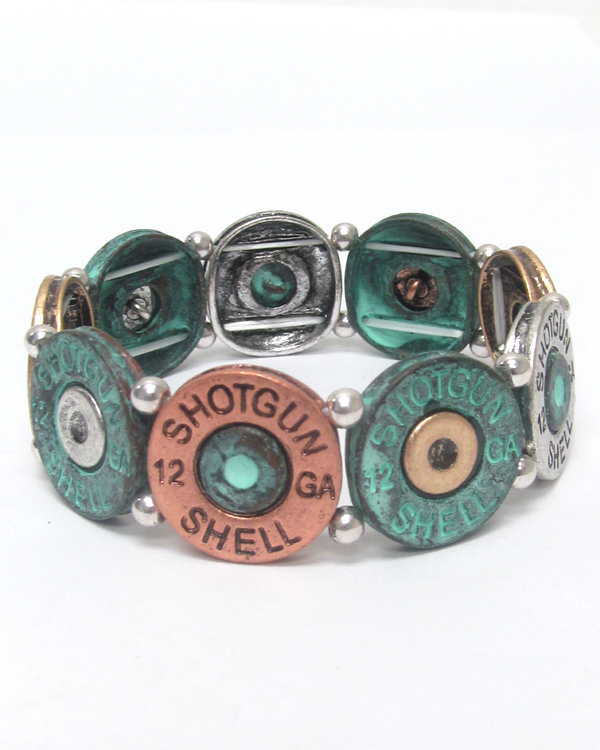Multi metal bullets linked bracaelet