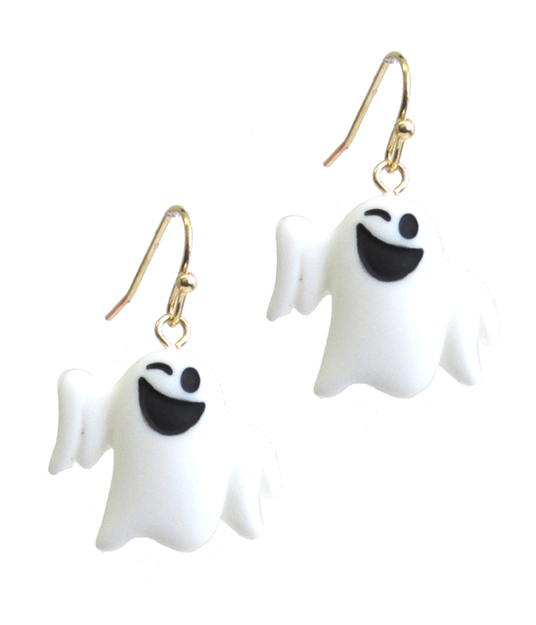 HALLOWEEN THEME CLAY EARRING - GHOST
