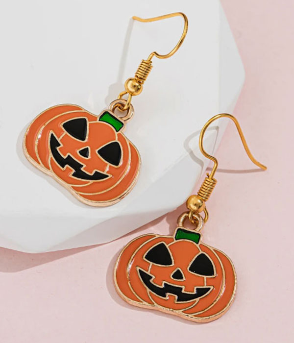 Halloween theme pumpkin earring