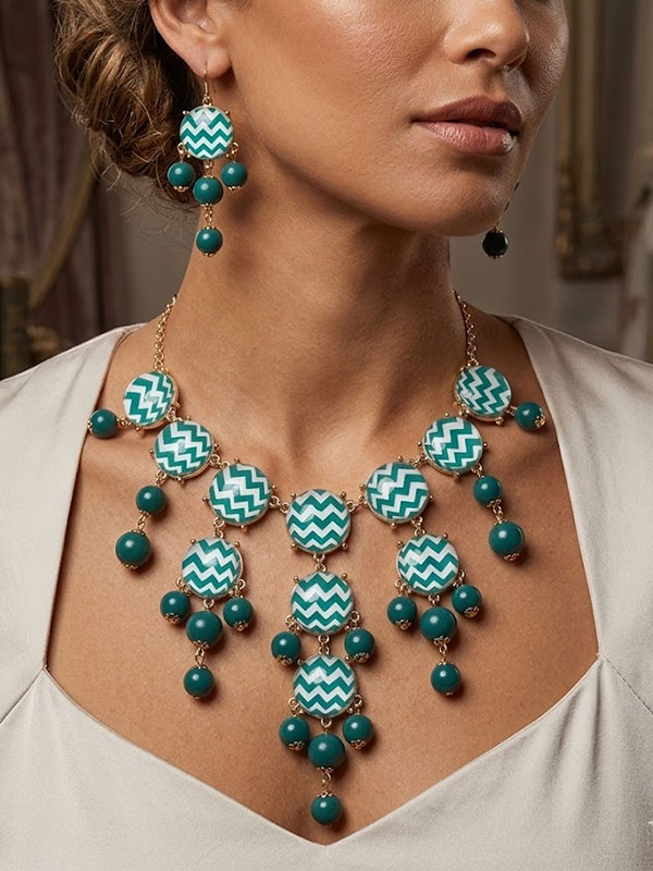 Chevron statement neckalce set