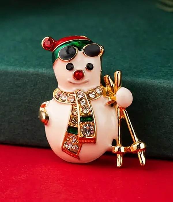 Snowman brooch