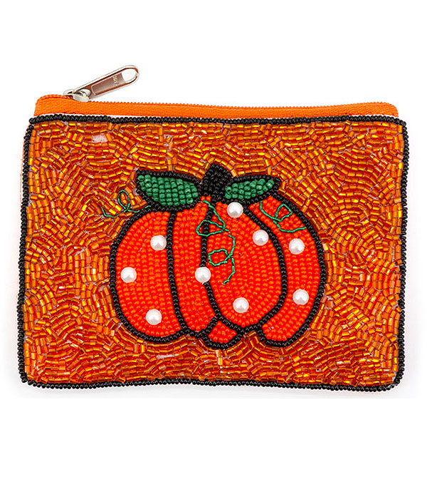 Handmade wallet coin purse - pumpkin