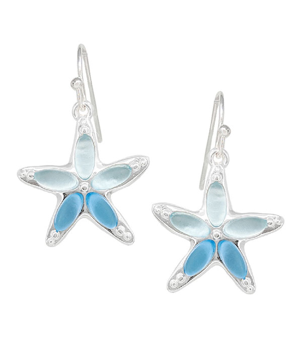 Sealife theme seaglass starfish earring