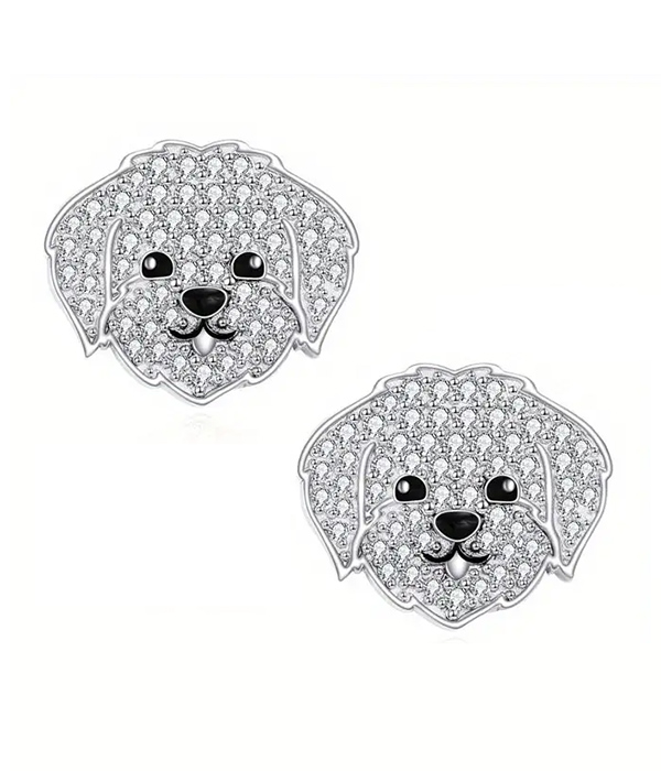 Pet lovers theme dog earring - maltese
