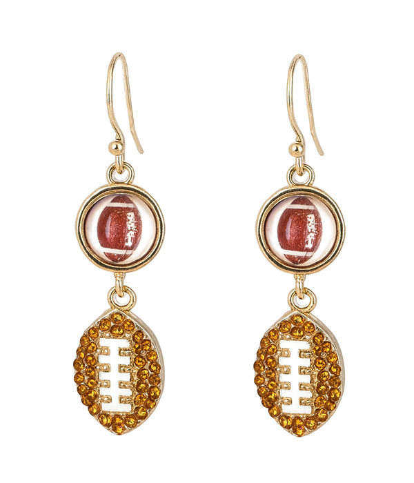 Sport theme dangle earring - football