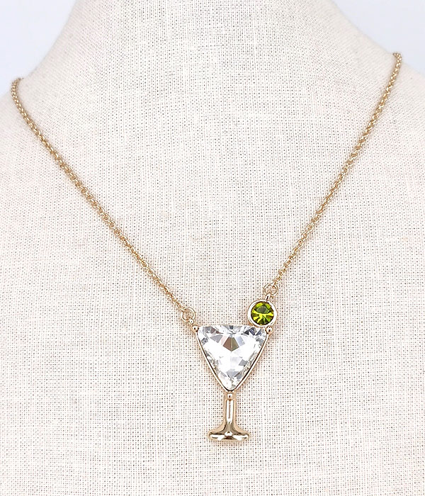 Cocktail glass pendant necklace - martini