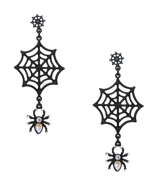 Halloween theme spider web earring