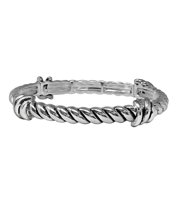Designer textured stackable stretch bracelet
