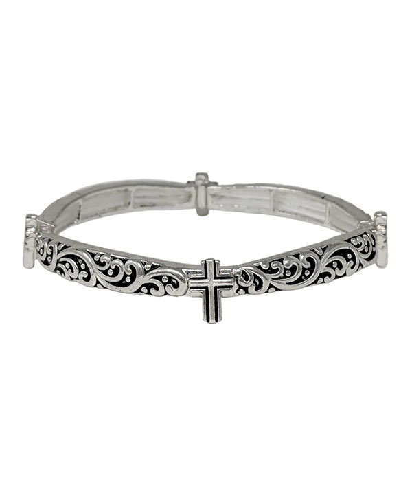 Designer textured stackable stretch bracelet