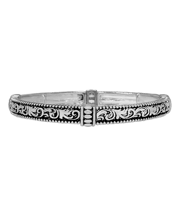 Designer textured stackable stretch bracelet