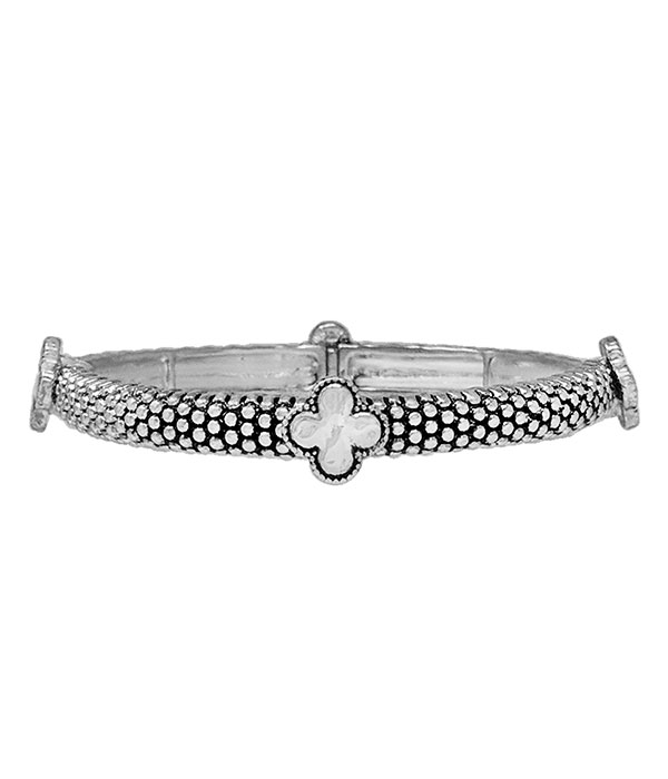 Designer textured stackable stretch bracelet