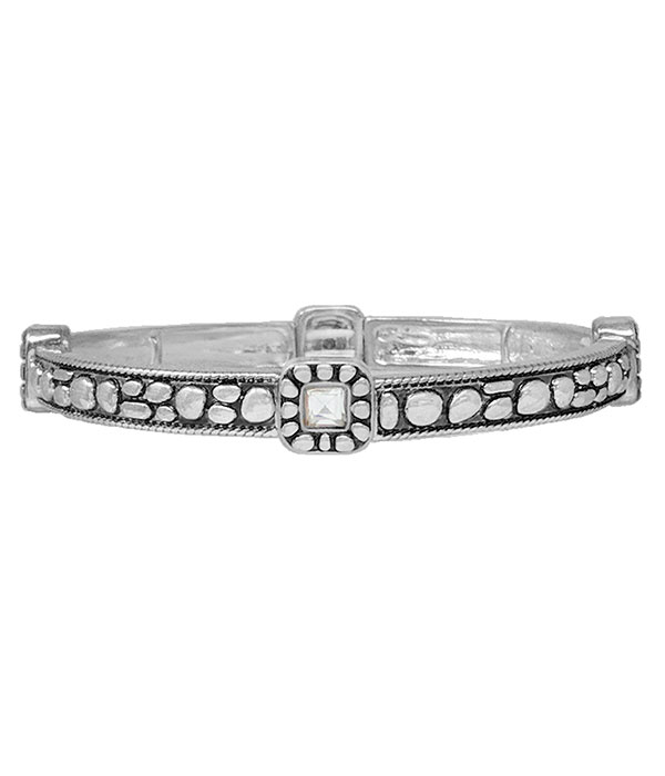 Designer textured stackable stretch bracelet
