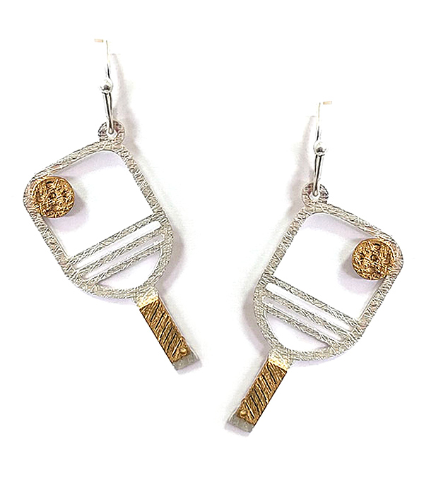 Sport themescratch metal earring - pickleball