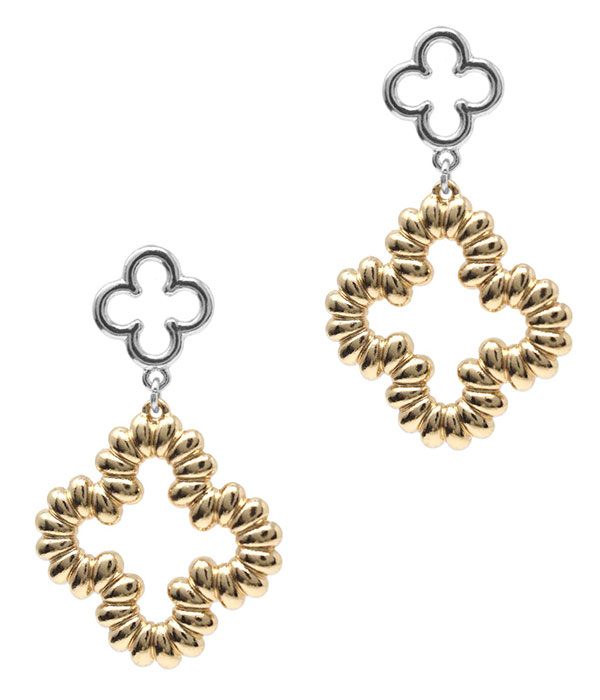 Quatrefoil drop earring