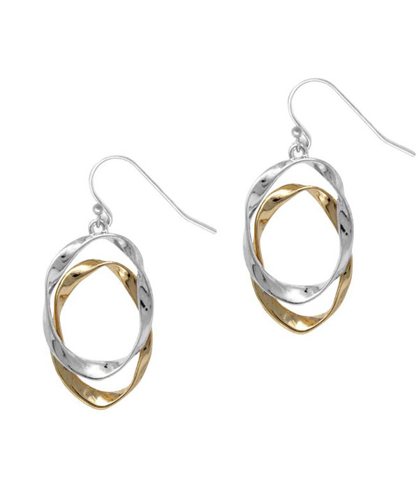 Twist double oval hoop earring