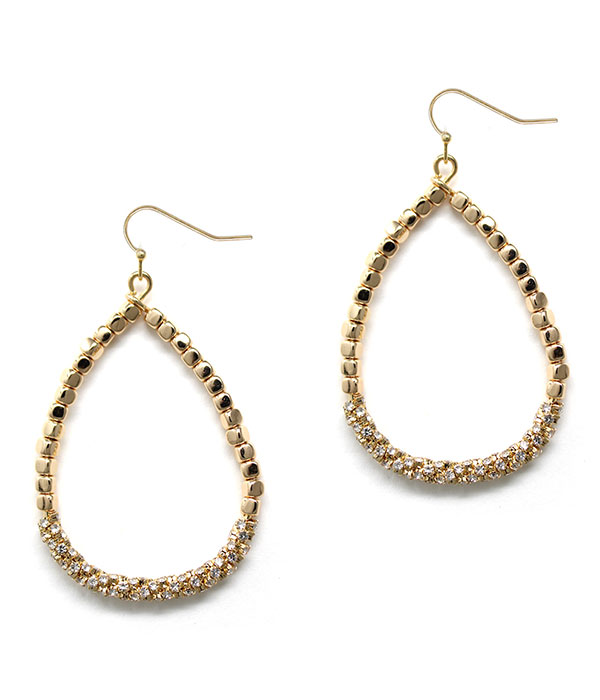 Metal seedbead teardrop earring