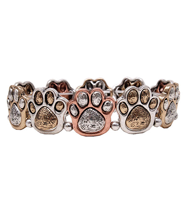 Pet lovers theme paw stretch bracelet