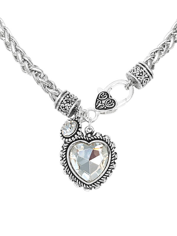 Metal filigree heart pendant necklace