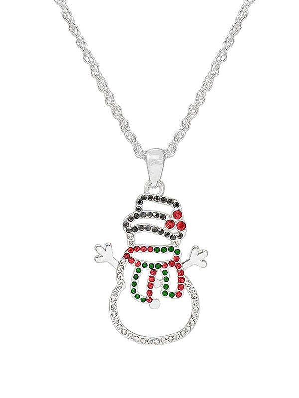 Christmas theme snowman necklace