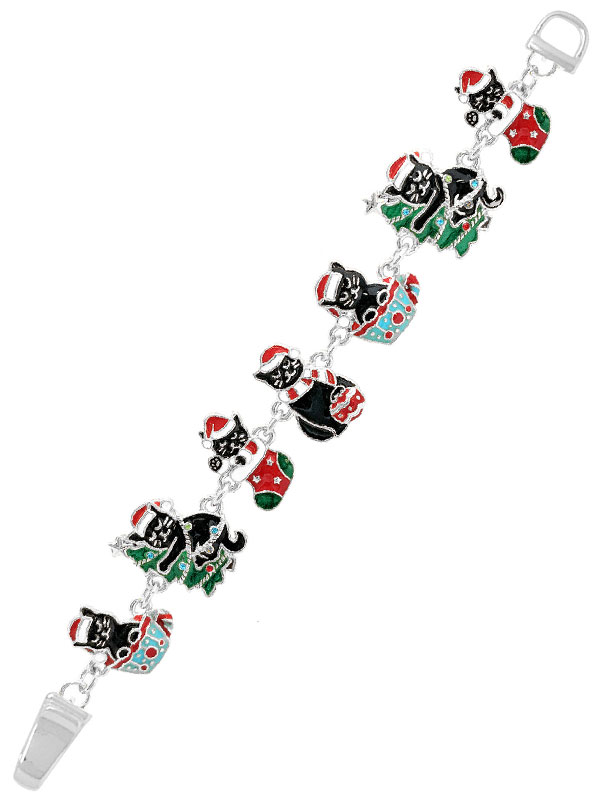 Christmas theme epoxy magnetic bracelet - cat