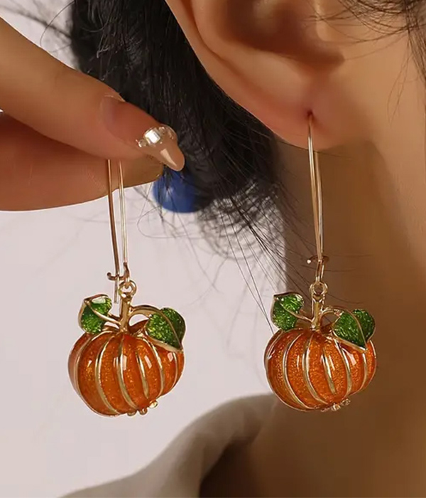 Thanksgiving theme pumpkin earring