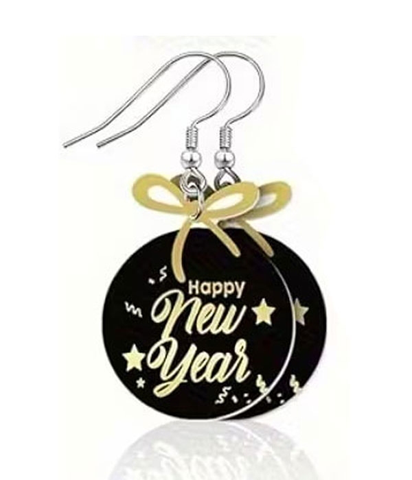 New year theme acrylic earring - bow