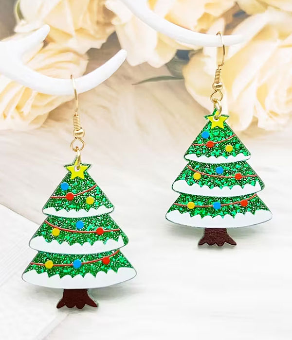 Christmas theme acrylic earring - tree