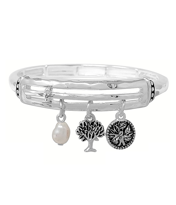 Relifious inspiration charm dangle bracelet - tree of life