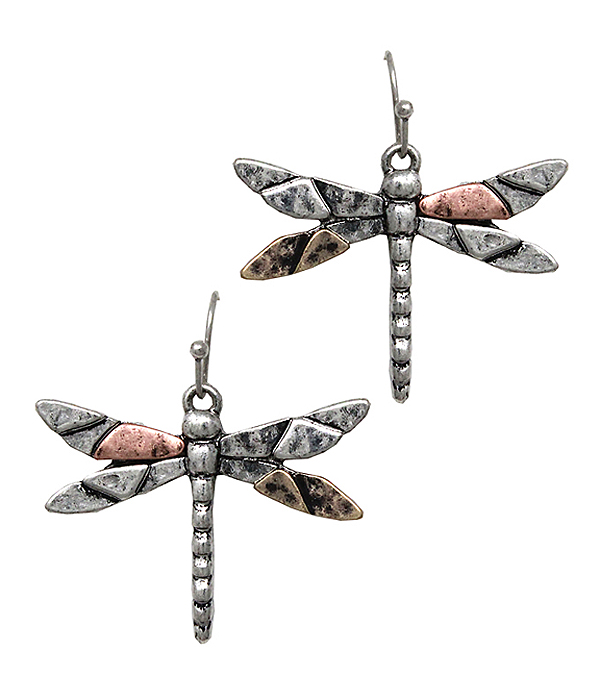 Vinage metal dragonfly earring