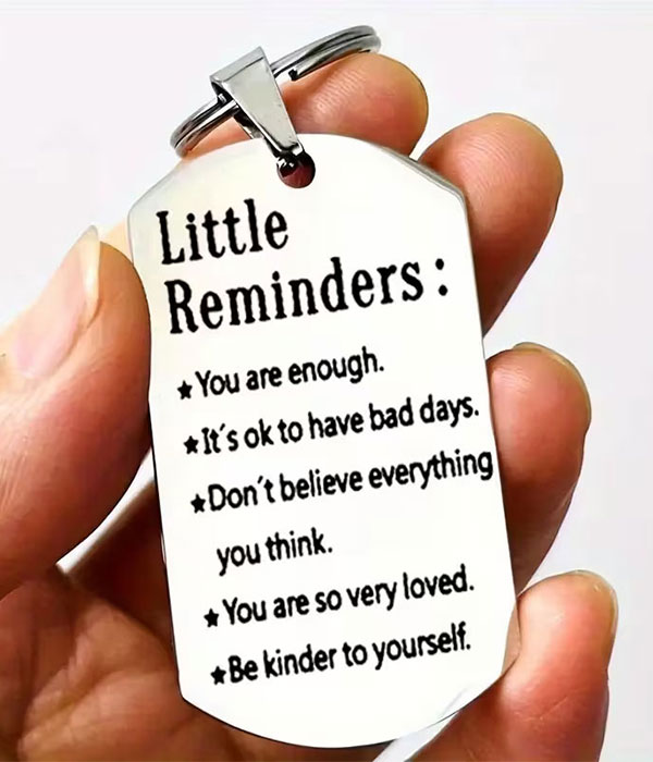 Stainless steel dog tag key chain - little reminders