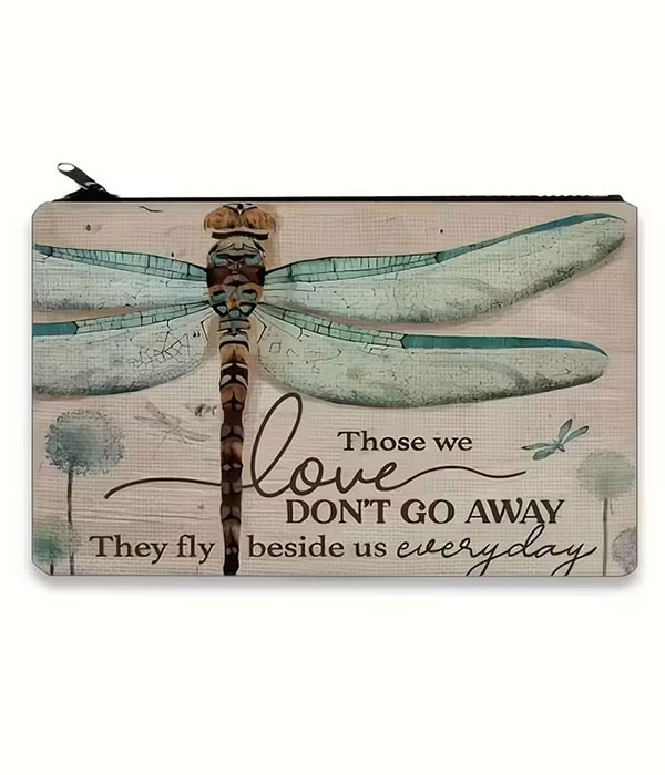 Vintage dragonfly cosmetic makeup bag
