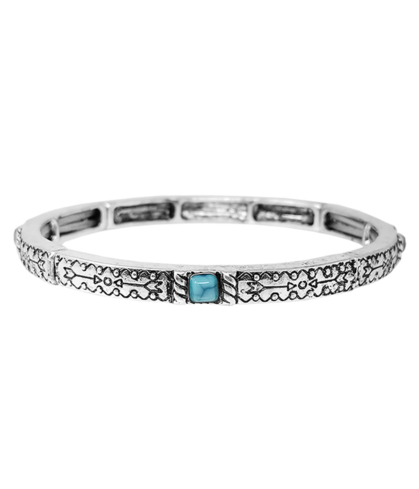Turquoise accent stackable stretch bracelet