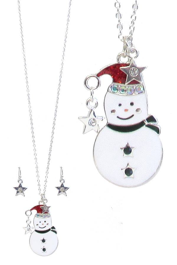 CHRISTMAS THEME NECKLACE - SNOWMAN